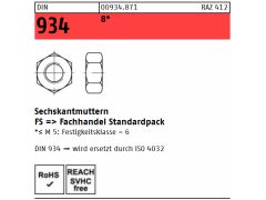 50 x Sechskantmuttern DIN 934 Kl. 8, M14 galv. verzinkt