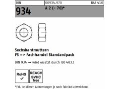 25 x Sechskantmuttern DIN 934, M20 Edelstahl A2-70