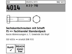 50 x Sechskantschrauben mit Schaft ISO 4014 M8x40 Edelstahl A2-70