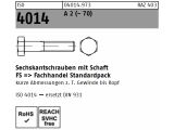 25 x Sechskantschrauben mit Schaft ISO 4014 M8x80...