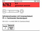 100 x Zyl. Schrauben mit ISK ISO 4762, Kl. 8.8, M6x10...