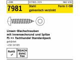 100 x Linsenkopf Blechschrauben DIN 7981 Stahl 3,5x16...