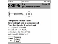 100 x Fassadenschraube Rundkopf 5,5x35/22 T20 RAL7016 Anthrazit Edelstahl A4
