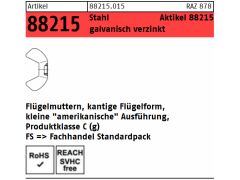 100 x Flügelmuttern kantige Flügelform M6 Stahl verzinkt