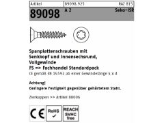 200 x Spanplattenschrauben Senkkopf CE 3,5 x 35 -T10 Vollgewinde Edelstahl A2