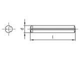 200 x Zylinderkerbstifte mit Fase DIN 1473 Edelstahl A1 - 4X45