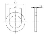 100 x Flache Scheiben, kleine Reihe, 200HV ISO 7092 A4 für M20