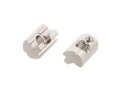 100 x Nutensteine mit Führungssteg und Federkugel  ALU  13X22X10 M8