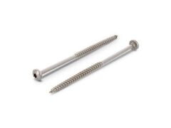 100 x Rundkopf-Holzbauschrauben Edelstahl A4 5,0X90/54 TX25