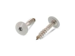 100 x Trespo / Fassaden Flachrundkopf-Holzschrauben Edelstahl A2 - 5,5X32 TX20 - RAL 7038 Achatgrau