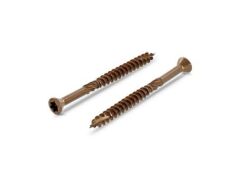 200 x Zierkopf-Holzbauschrauben, Schneidkerbe Edelstahl A4, 5,0x50/30 TX25 brüniert