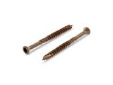 200 x Zierkopf-Holzbauschrauben, Schneidkerbe Edelstahl A4, 5,0x70/42 TX25 brüniert