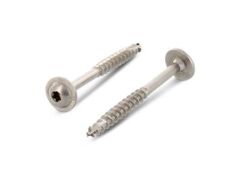 200 x Tellerkopf-Holzbauschrauben m. Schneidkerbe Edelstahl A4 4,5x90/54 TX20