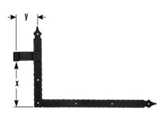 1 Paar Winkelband mit Randhämmerung - Dorn 16mm - 250 x 600