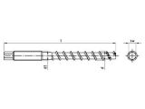 Betonstockschraube mit Sechskantansatz - Edelstahl A4 - 10 (12)  x 160 / M12 - SW9
