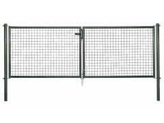 Wellengitter Doppelltor zinkphosphatiert, grün RAL 6005 - 2988 x 1000mm