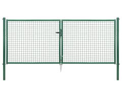 Wellengitter Doppelltor zinkphosphatiert, grün RAL 6005 - 2988 x 1250mm