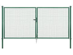 Wellengitter Doppelltor zinkphosphatiert, grün RAL 6005 - 2988 x 1500mm