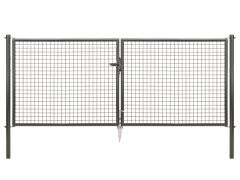 Wellengitter Doppelltor zinkphosphatiert, Anthrazit-Metallic - 2988 x 1250mm