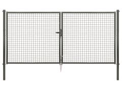 Wellengitter Doppelltor zinkphosphatiert, Anthrazit-Metallic - 2988 x 1500mm