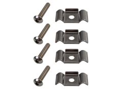 4er Pack Edelstahl Klemmlaschen für Zaunpfosten mit Zaunbauschrauben