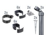 Zaunanschluss-Set 1530mm mit Bodenhülsen - Anthrazit