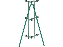 Zauneck-Set für  1250mm Höhe zum einbetonieren - Grün