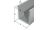 U-Profil Alu Silber eloxiert - 1000mm - 20 x 8mm / Innenmaß 18,0 mm