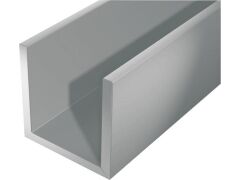 U-Profil Alu Silber eloxiert - 2000mm - 8x10x8x1,3 / Innenmaß 7,4 mm