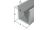 U-Profil Alu Silber eloxiert - 2000mm - 18 x 20mm / Innenmaß 15,4 mm