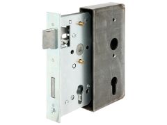 Schlosskasten mit verzinktem Schloss L/R verwendbar Dornmaß 55mm Tiefe 34mm