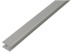 H-Profil Alu Silber eloxiert - 2000mm - 9,1 x 12mm / Innenmaß 6,5 mm