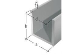 U-Profil Alu Natur - 2000mm - 25 x 25 / 2,0mm Stärke / Innenmaß 21,0 mm