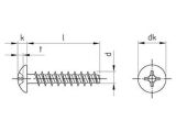 500 x Rundkopfschrauben für Thermoplaste Edelstahl A2 3,5x14 H