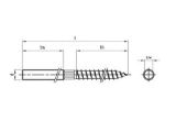 Stockschraube mit Schl&uuml;sselfl&auml;che A2 10 x 100 mm