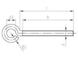 100 x Ösenschrauben mit metrischen Gewinde Edelstahl A2 - M6 x 20mm