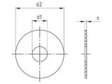 200 Stück Karosseriescheiben Edelstahl  A2 - 5,3 x 30 x 1,5mm