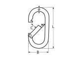 Karabinerhaken, oval Edelstahl A4 10x100mm