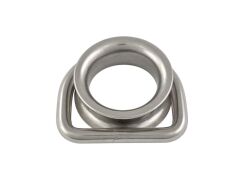 D-Ring mit Kausche, Segelecke Edelstahl A4 6x50mm, für 6mm Seil