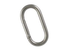 Karabinerhaken, oval Edelstahl A4 8x80mm