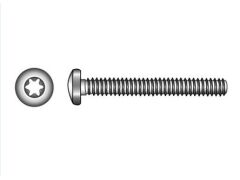 SB ISO 14583 Linsenschraube Edelstahl A2 M6x30 TX30 (4x) + Mutter M6 SW10 (4x)