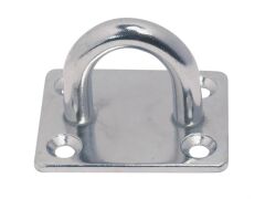 Decksplatte eckig Edelstahl A2 60x50mm, Bügel 10mm