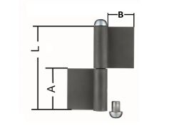 Konstruktionsband KO 4 - 2-teilig Länge 180mm - 16mm Stift