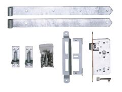Beschlagsortiment für Rahmen-Einzeltor Profilzyl. - Feuerverzinkt