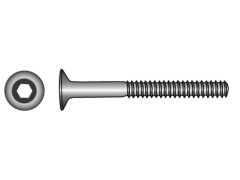 SB ISO 10642 Senkschrauben ISK Edelstahl A4 M5x50 SW3 (4x) + Mutter M5 SW8 (4x)