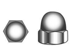 SB DIN 1587 Sechskant Hutmutter hohe Form Edelstahl A4 M5 SW8 (4x)