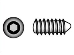 SB ISO 4027 Gewindestift mit Spitze Edelstahl A4 M5x5 SW2,5 (6x)