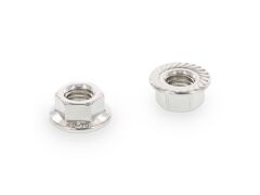 SB DIN 6923 Sechskantmuttern mit Flansch und Sperrverzahnung Edelstahl A4 M8 (4x)