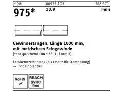 1 x Gewindestange DIN 975 Stahl 10.9 Feingewinde M18 x 1,5 (blank/schwarz)