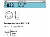 200 x Sechskantmutter ISO 4032 Werkstoff Duplex D6 -100,...